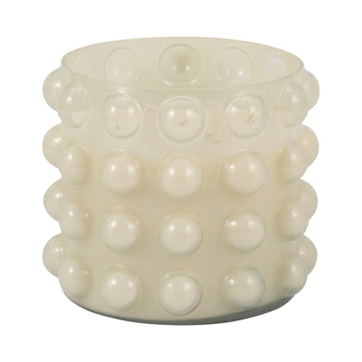 Glass, 9" 81 Oz Bubble Candle, Ivory - Al Rugaib Furniture