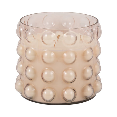 Glass, 9" 81 Oz Bubble Candle, Pink - Al Rugaib Furniture