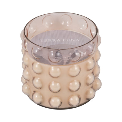 Glass, 9" 81 Oz Bubble Candle, Pink - Al Rugaib Furniture