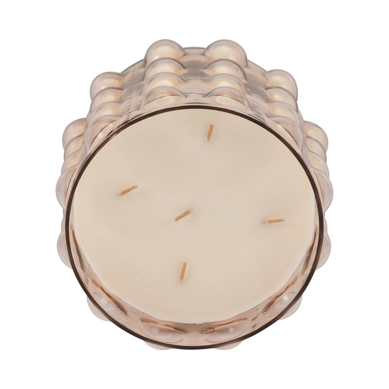 Glass, 9" 81 Oz Bubble Candle, Pink - Al Rugaib Furniture