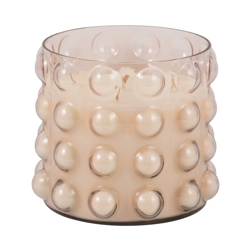 Glass, 9" 81 Oz Bubble Candle, Pink - Al Rugaib Furniture