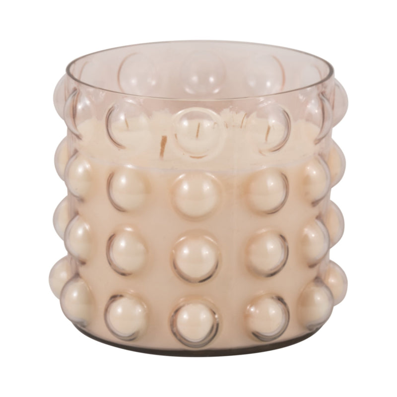 Glass, 9" 81 Oz Bubble Candle, Pink - Al Rugaib Furniture