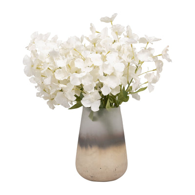 GLASS, 9" ANTIQUED FINISH VASE, IVORY - Al Rugaib Furniture
