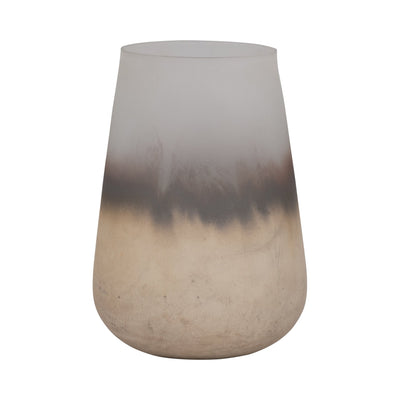 GLASS, 9" ANTIQUED FINISH VASE, IVORY - Al Rugaib Furniture