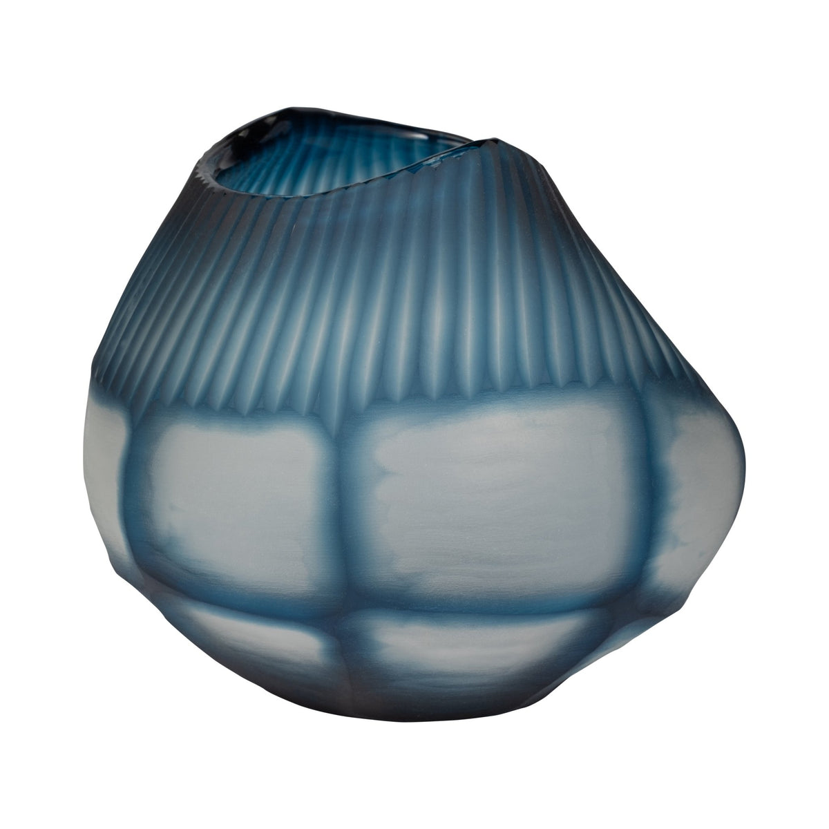 GLASS, 9" CARVED BOWL BLUE Bowl| Sagebrook Home