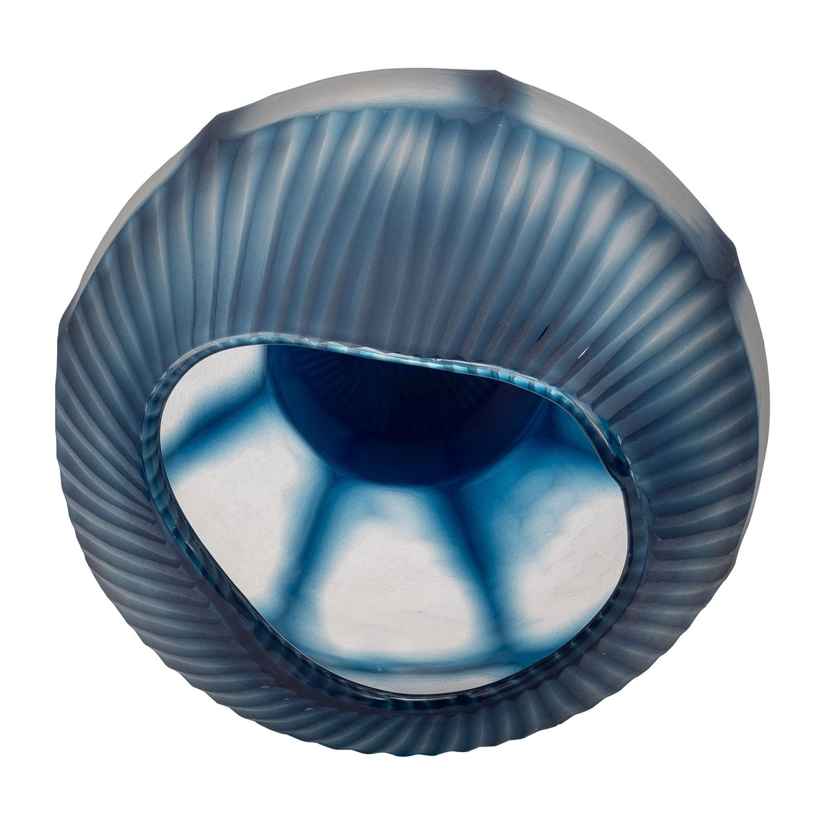 GLASS, 9" CARVED BOWL BLUE Bowl| Sagebrook Home