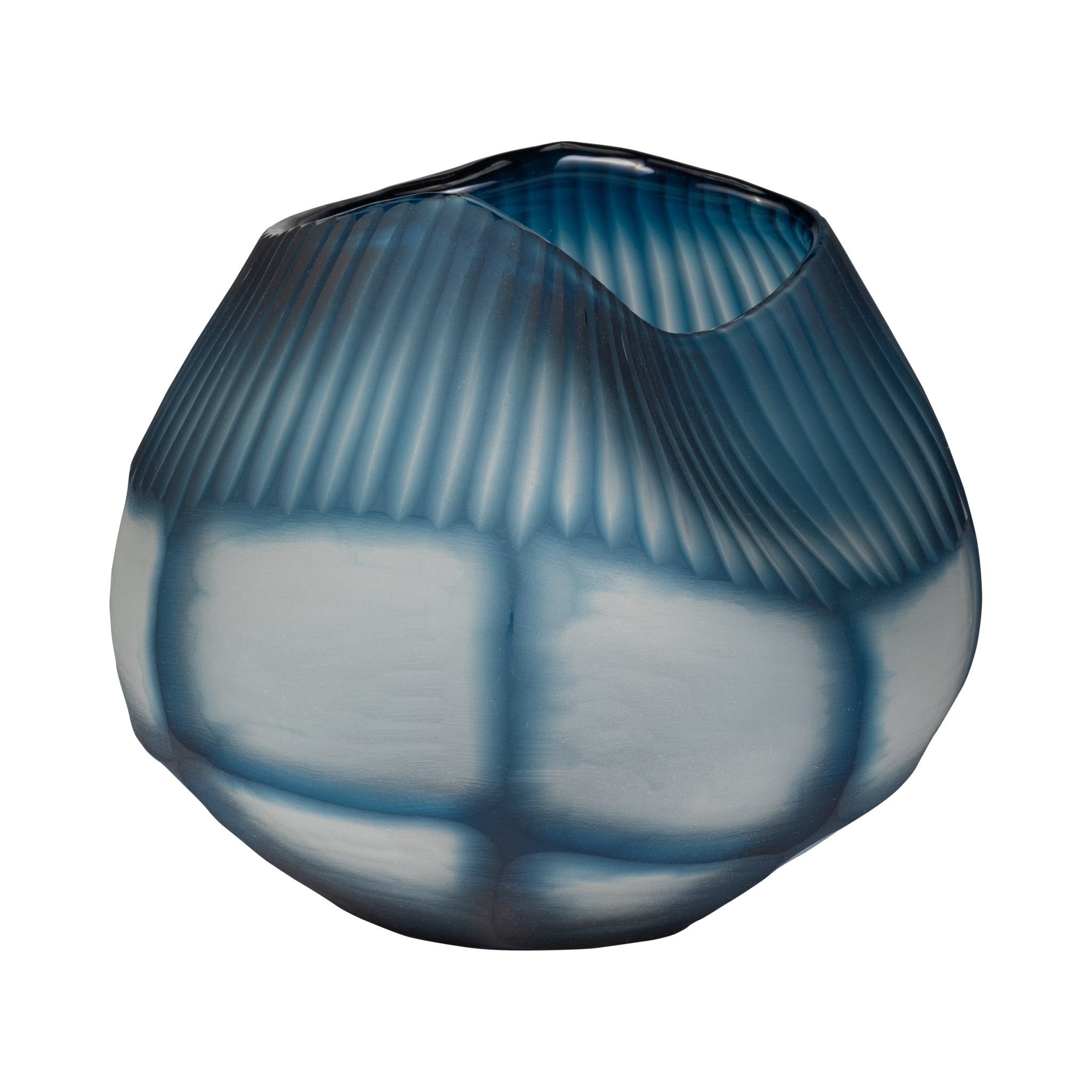 GLASS, 9" CARVED BOWL BLUE Bowl| Sagebrook Home