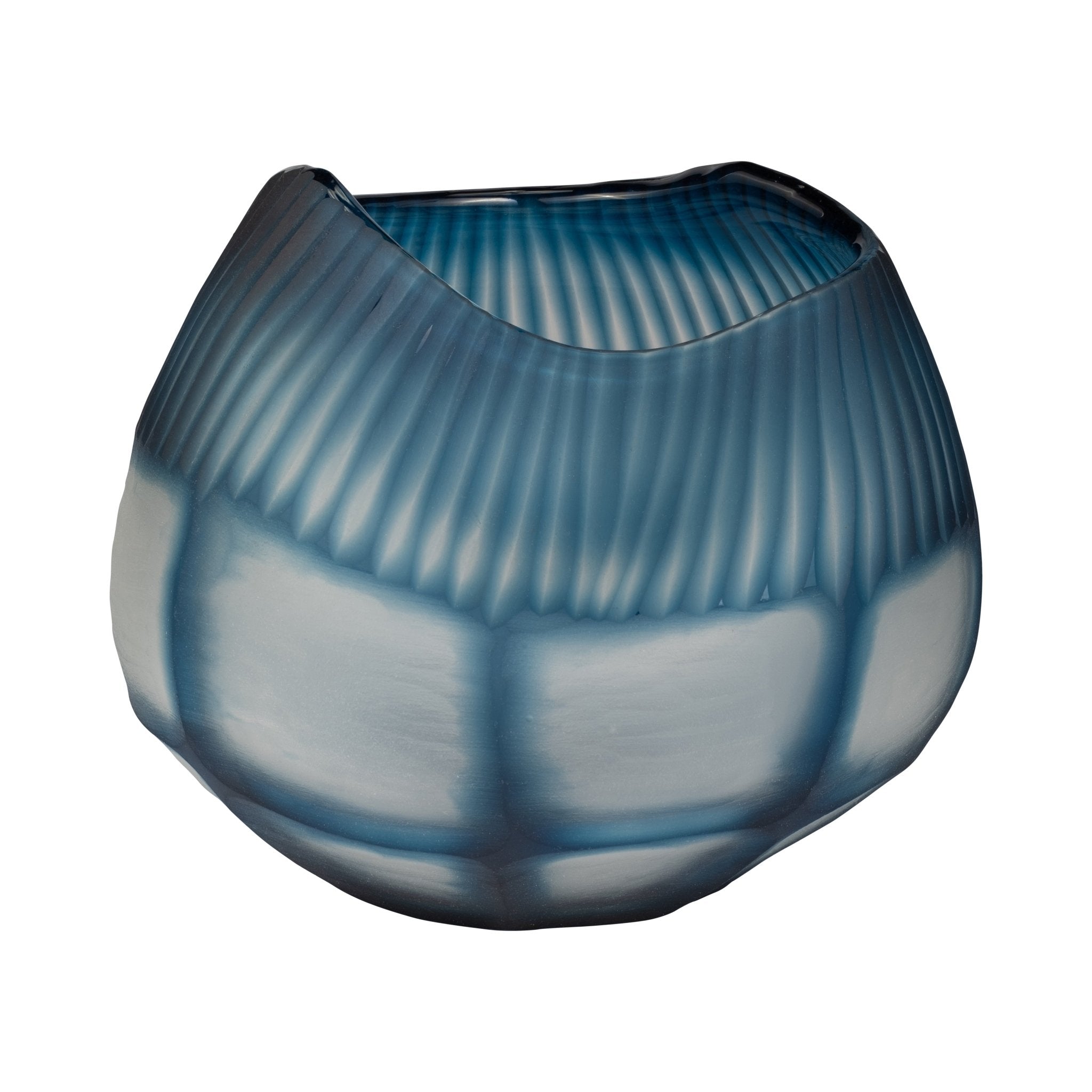 GLASS, 9" CARVED BOWL BLUE Bowl| Sagebrook Home