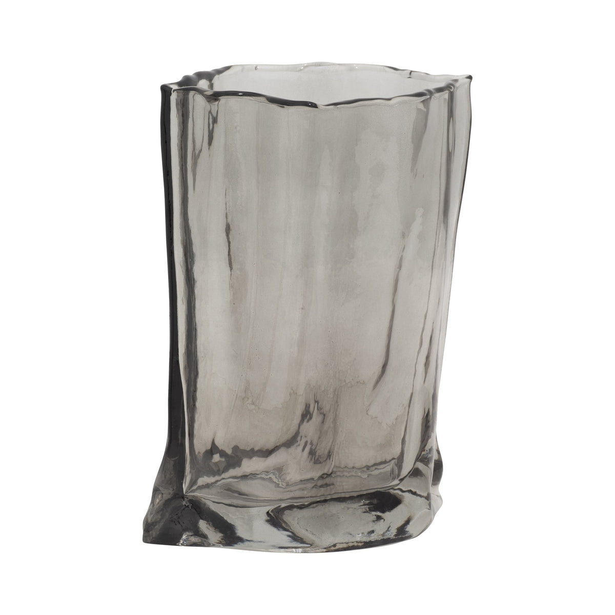 GLASS, 9" PAPER BAG VASE, SMOKE Vases and Jars| Sagebrook Home