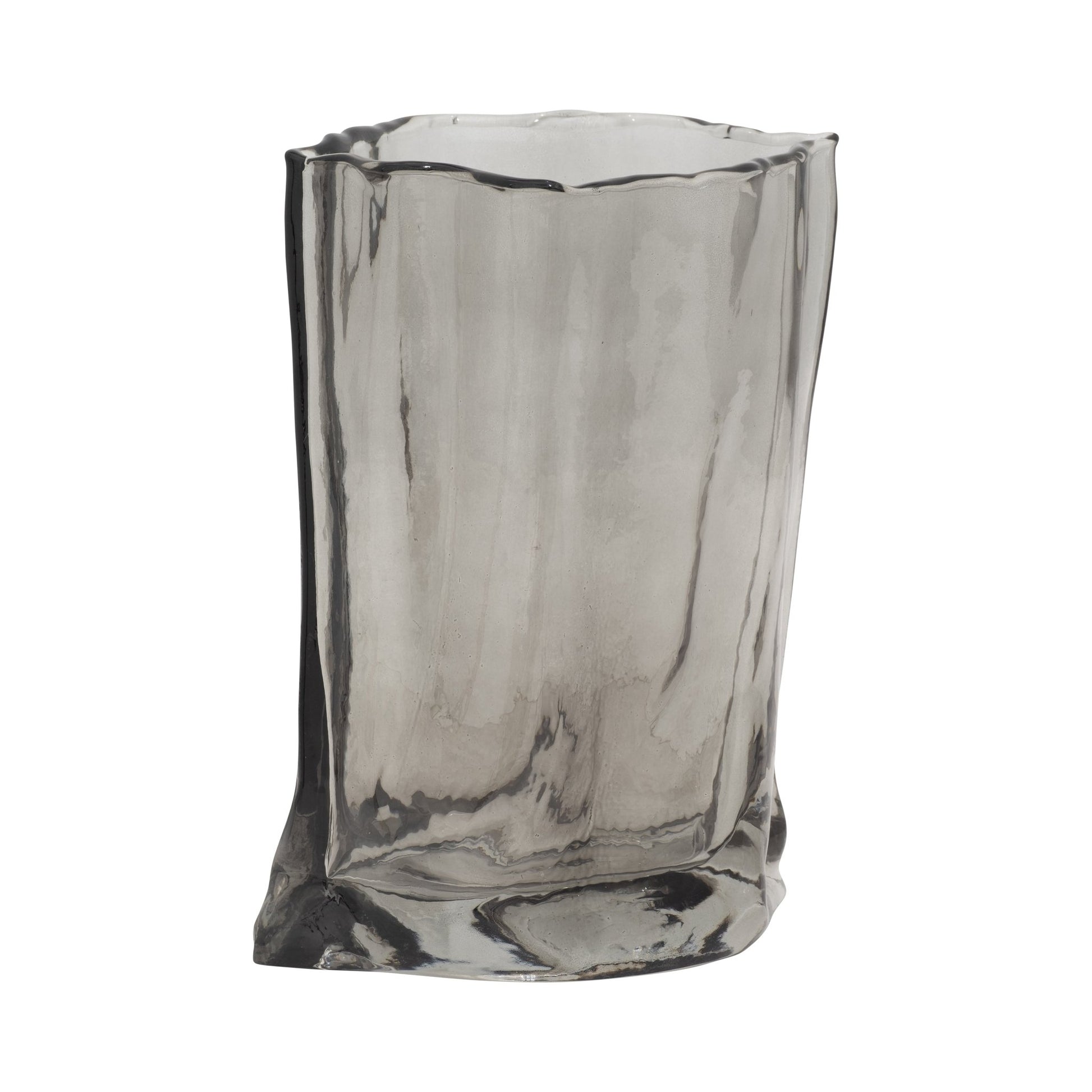 GLASS, 9" PAPER BAG VASE, SMOKE Vases and Jars| Sagebrook Home