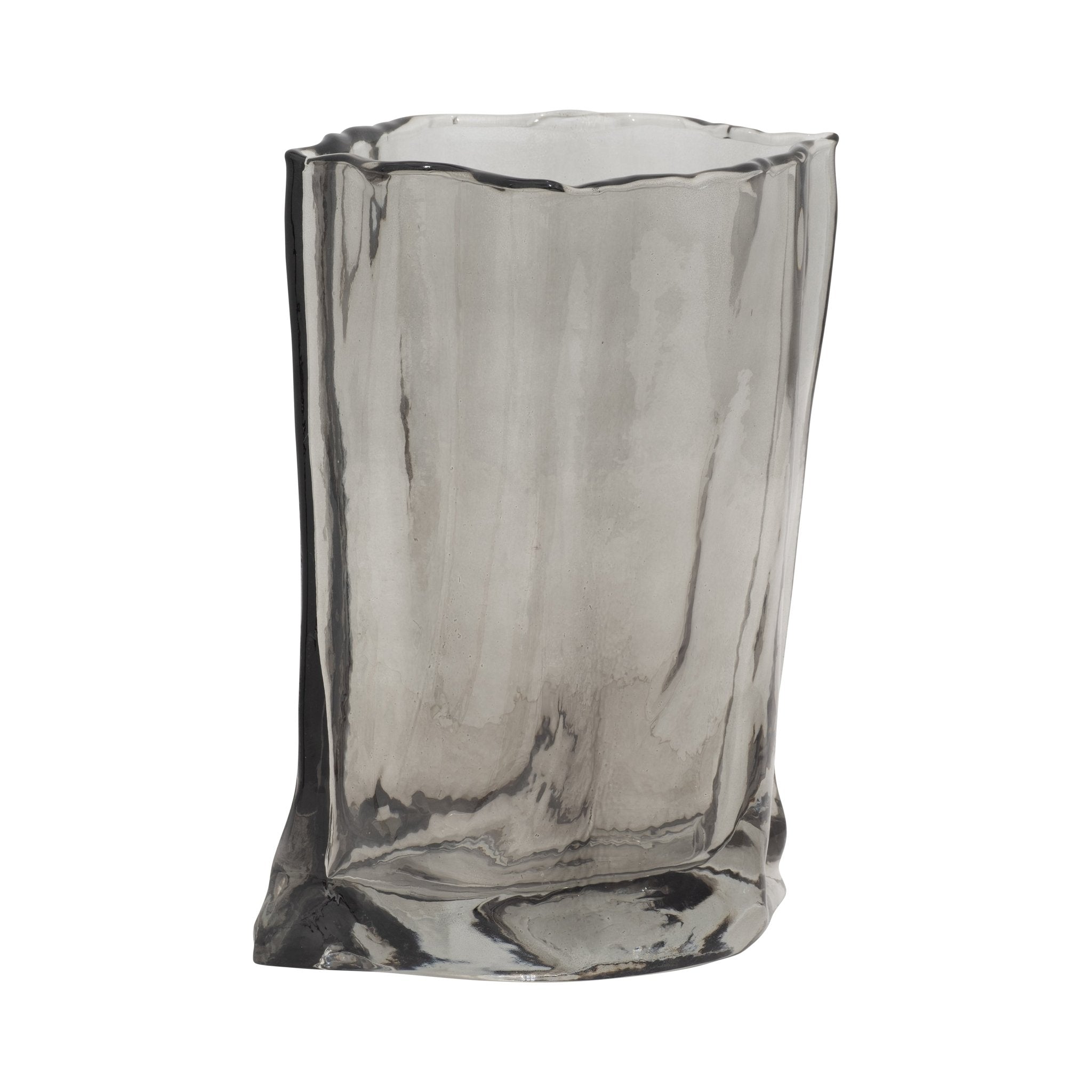 GLASS, 9" PAPER BAG VASE, SMOKE Vases and Jars| Sagebrook Home
