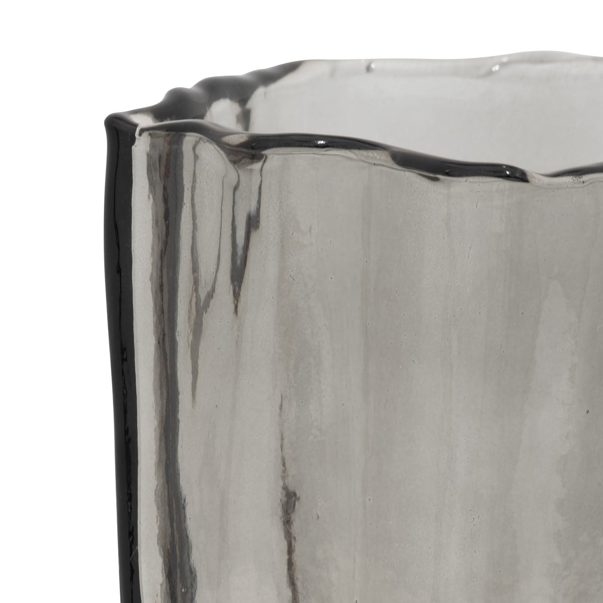 GLASS, 9" PAPER BAG VASE, SMOKE Vases and Jars| Sagebrook Home