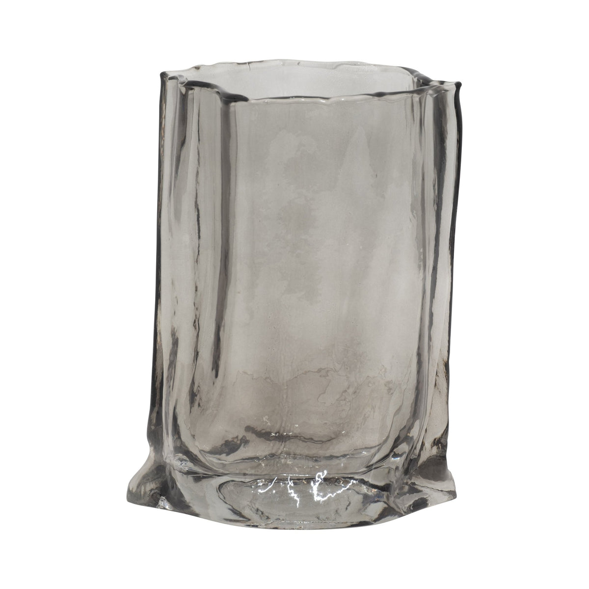 GLASS, 9" PAPER BAG VASE, SMOKE Vases and Jars| Sagebrook Home