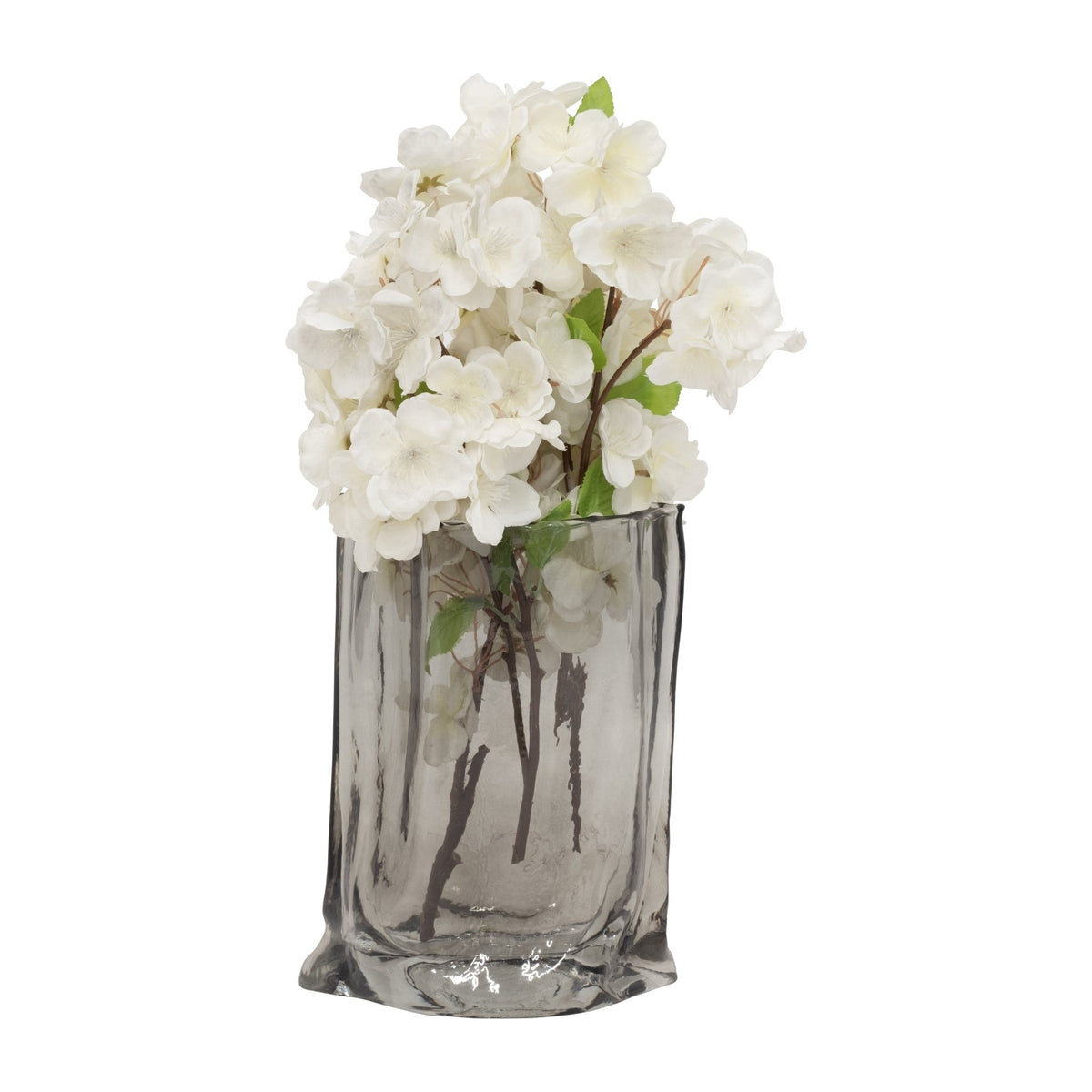 GLASS, 9" PAPER BAG VASE, SMOKE Vases and Jars| Sagebrook Home
