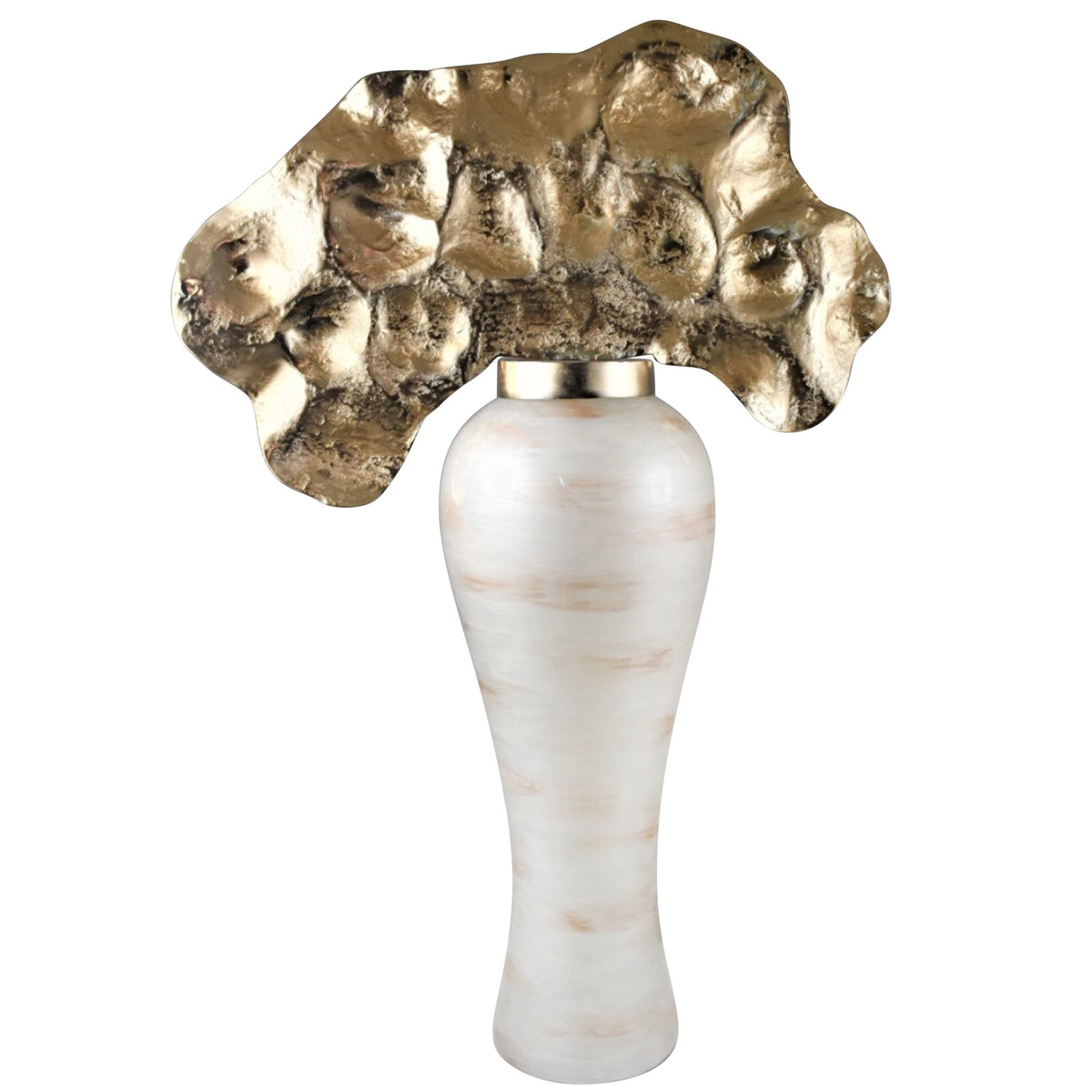 GLASS BOTTLE W/ ALUMINUM TOP 46.5", OPAL Vases and Jars| Sagebrook Home