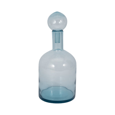 Glass Bottle With Stopper, Light Blue - Al Rugaib Furniture