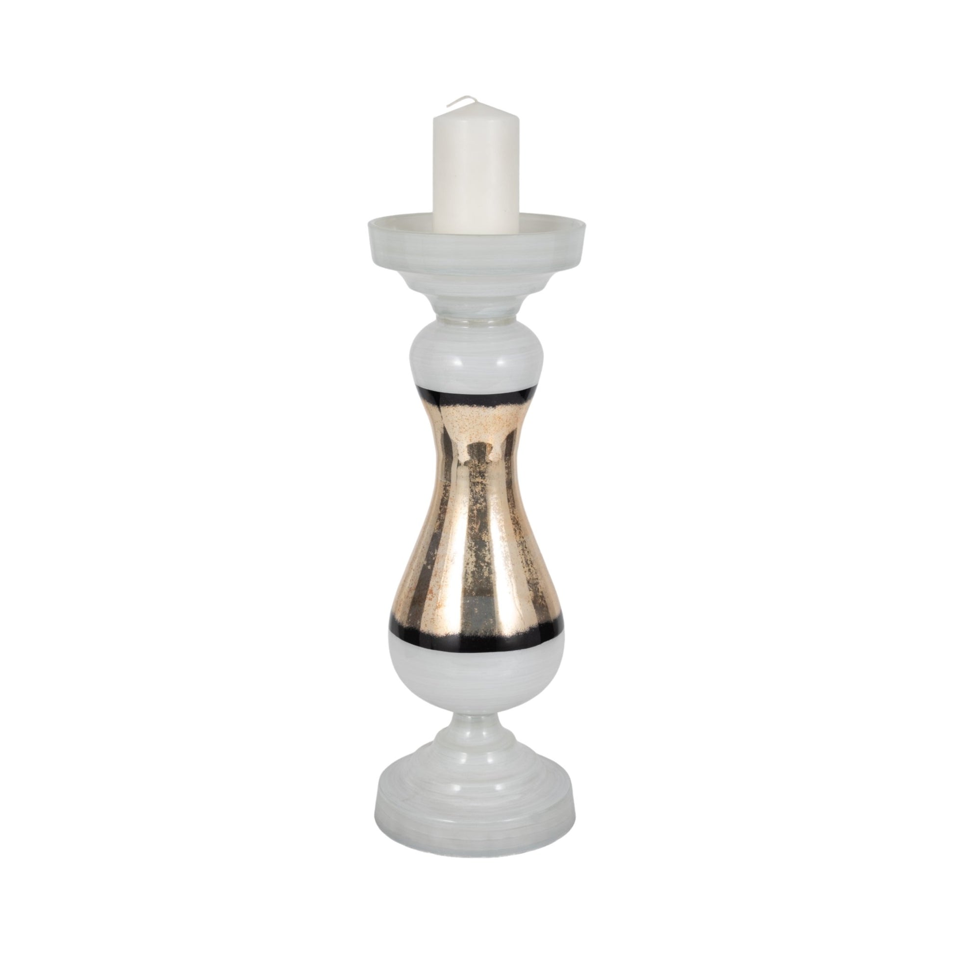 GLASS, 23" CANDLE HOLDER, WHITE Candle Holders| Sagebrook Home