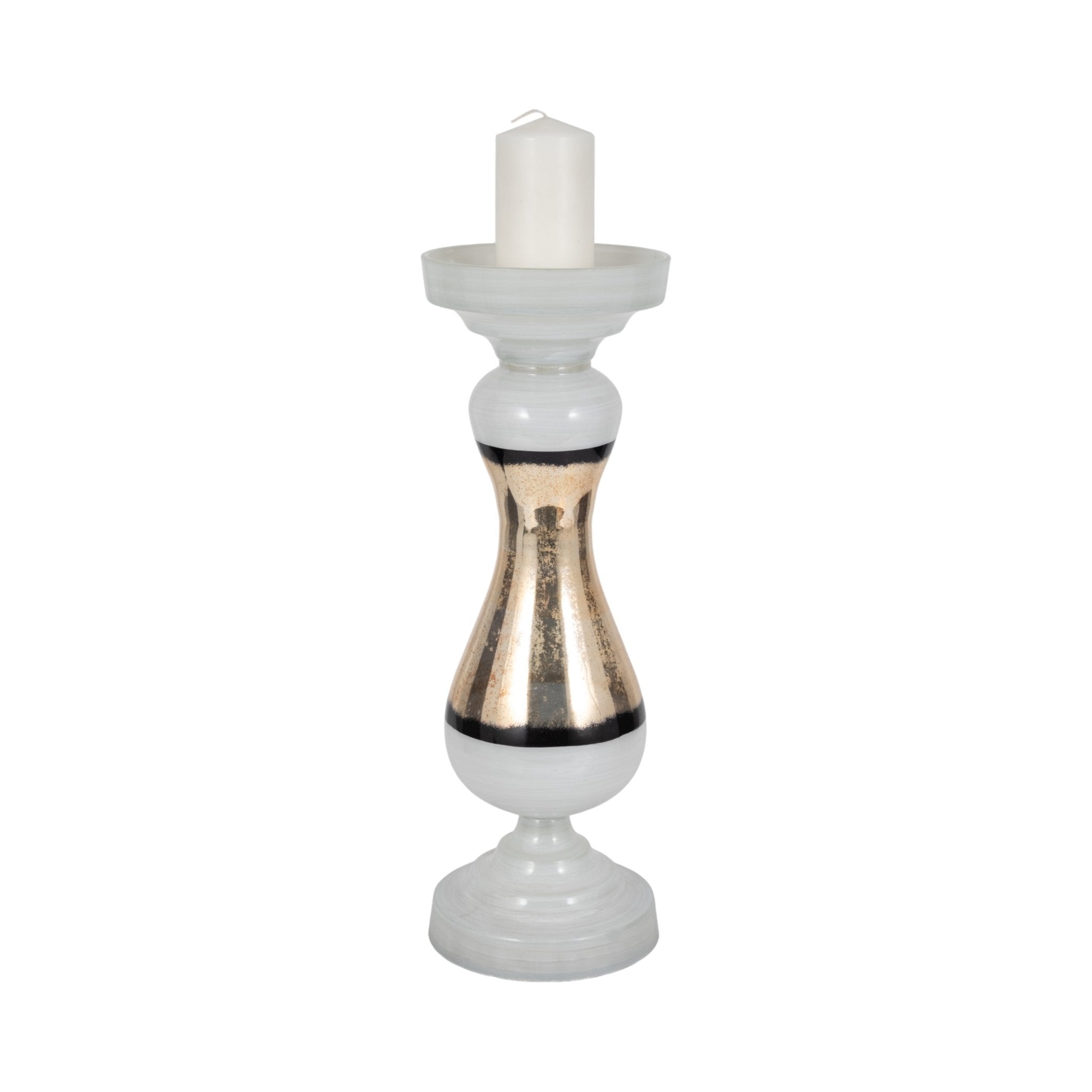 GLASS, 23" CANDLE HOLDER, WHITE Candle Holders| Sagebrook Home