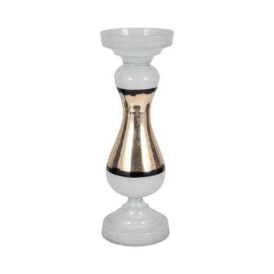 GLASS, CANDLE HOLDER, WHITE - Al Rugaib Furniture