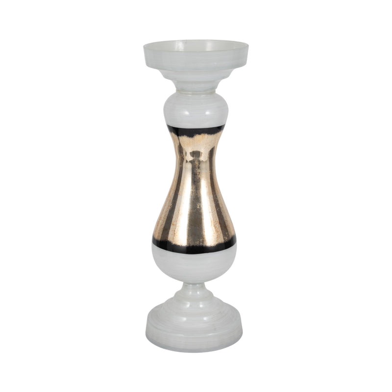 GLASS, CANDLE HOLDER, WHITE - Al Rugaib Furniture