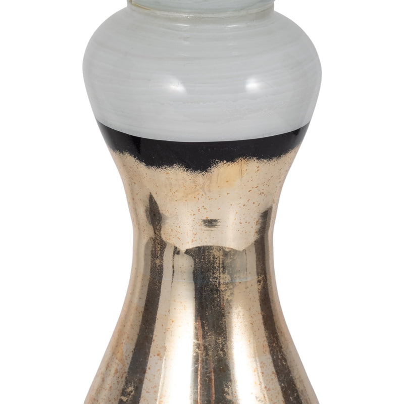 GLASS, CANDLE HOLDER, WHITE - Al Rugaib Furniture