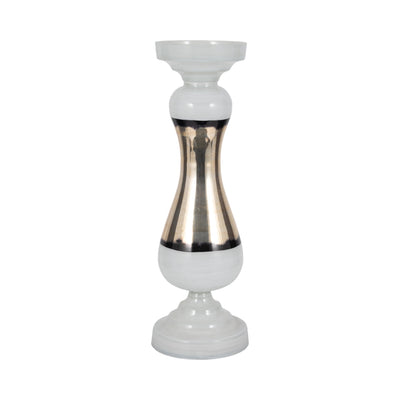 GLASS, CANDLE HOLDER, WHITE - Al Rugaib Furniture