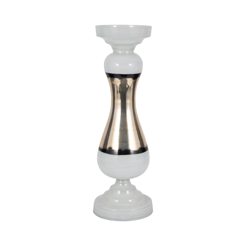 GLASS, CANDLE HOLDER, WHITE - Al Rugaib Furniture