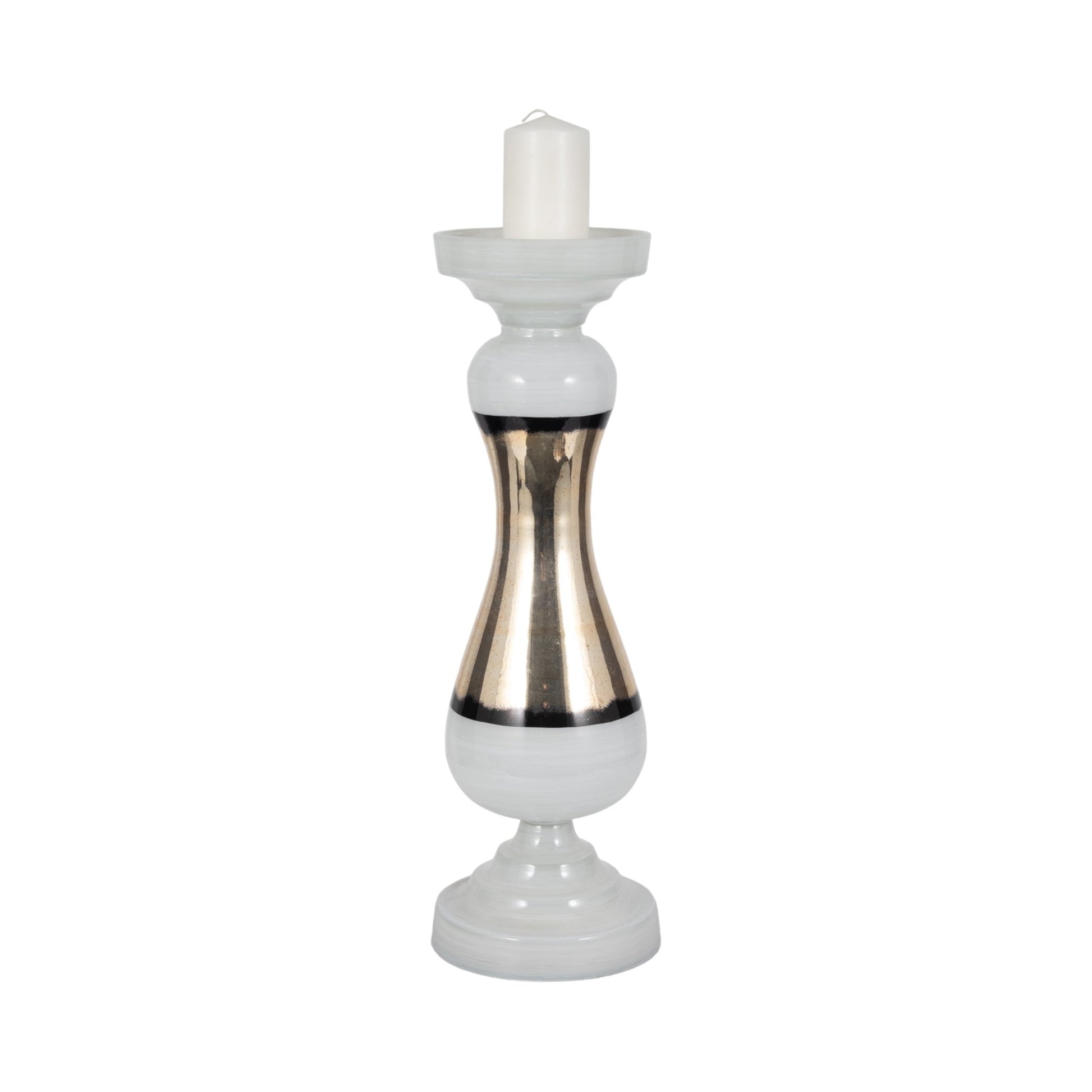 GLASS, 23" CANDLE HOLDER, WHITE Candle Holders| Sagebrook Home