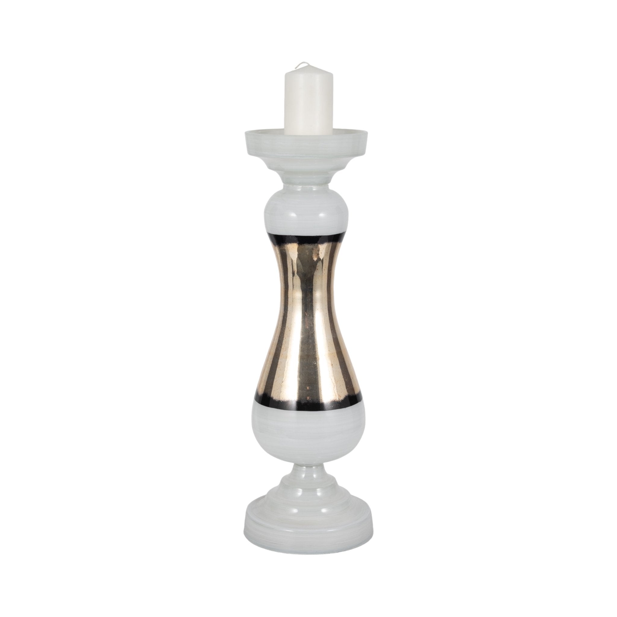 GLASS, 23" CANDLE HOLDER, WHITE Candle Holders| Sagebrook Home