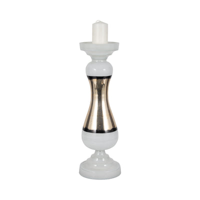 GLASS, CANDLE HOLDER, WHITE - Al Rugaib Furniture