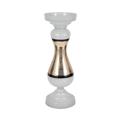 GLASS, CANDLE HOLDER, WHITE - Al Rugaib Furniture