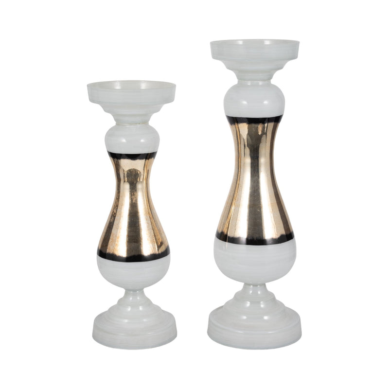 GLASS, CANDLE HOLDER, WHITE - Al Rugaib Furniture