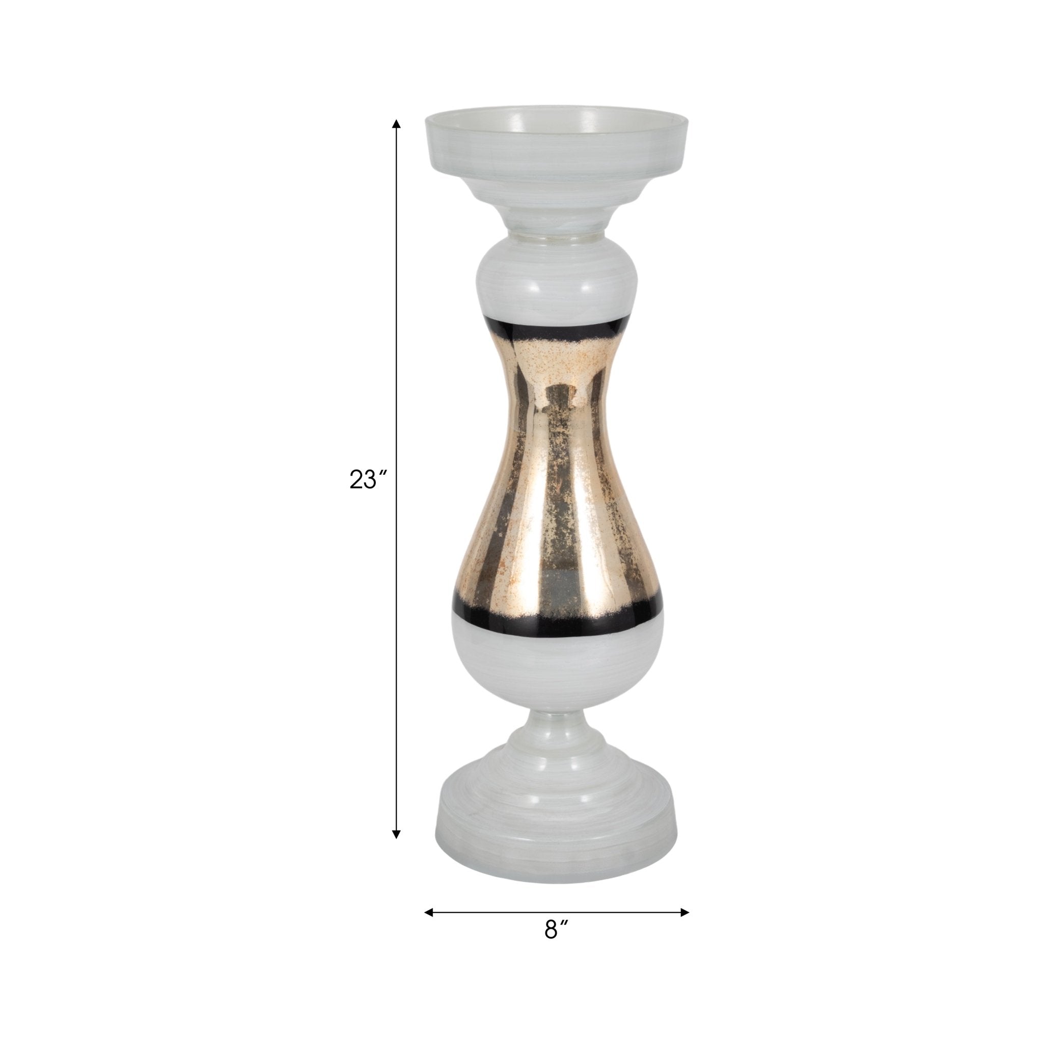 GLASS, 23" CANDLE HOLDER, WHITE Candle Holders| Sagebrook Home