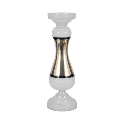 GLASS, CANDLE HOLDER, WHITE - Al Rugaib Furniture