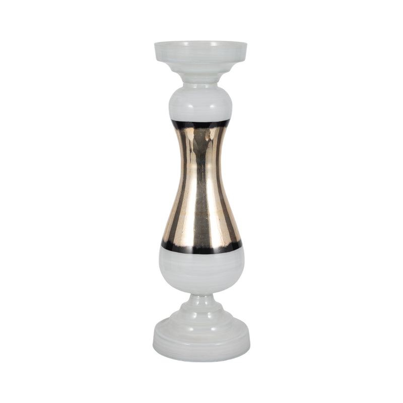 GLASS, CANDLE HOLDER, WHITE - Al Rugaib Furniture