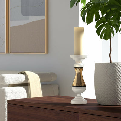 GLASS, CANDLE HOLDER, WHITE - Al Rugaib Furniture