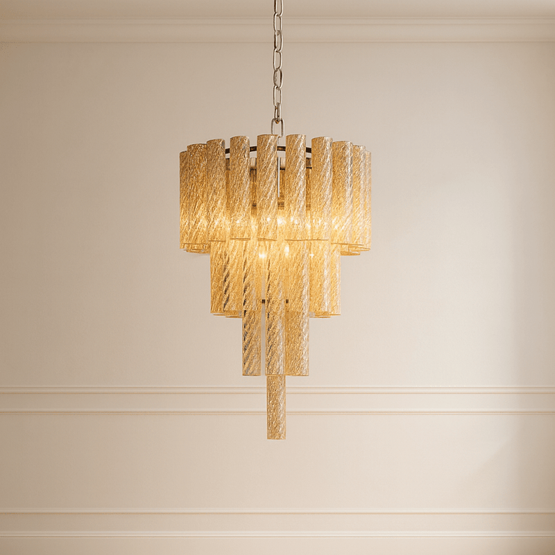 GLASS CHANDELIER 6 LIGHTS - Al Rugaib Furniture