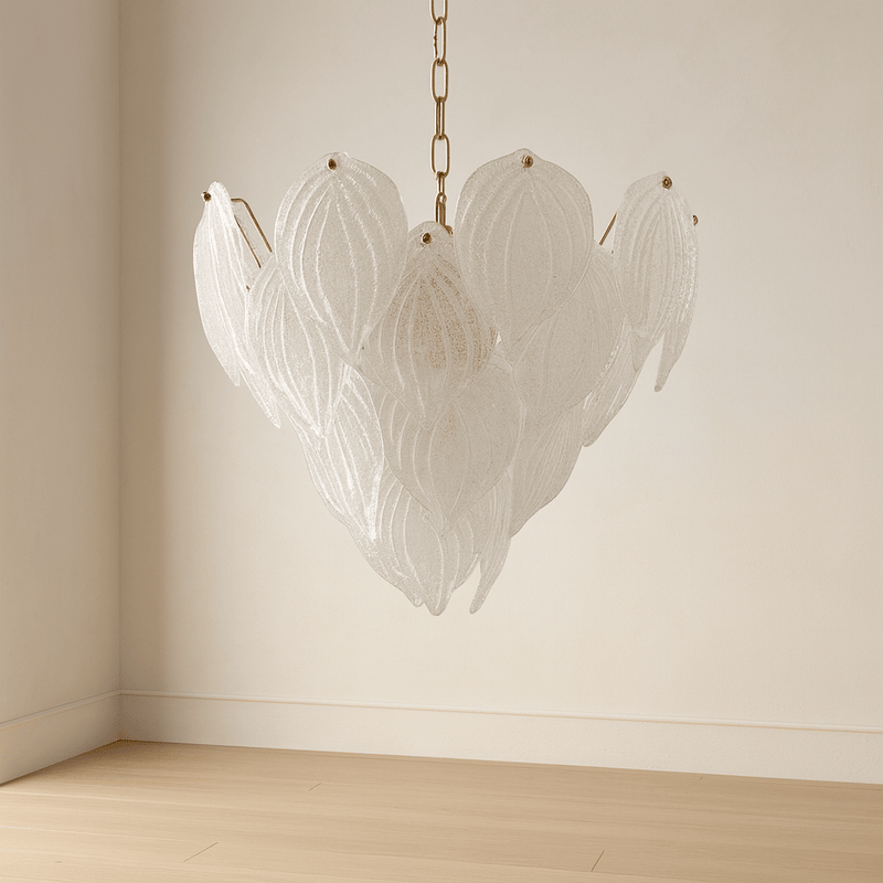 GLASS CHANDELIER 6 LIGHTS - Al Rugaib Furniture