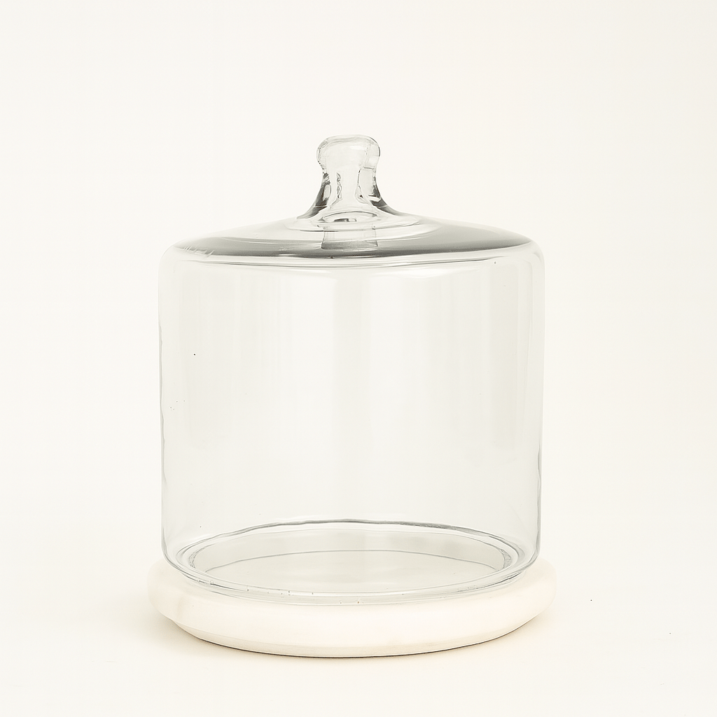 GLASS CLOCH W/MARBLE BASE Tray| Roots Furniture