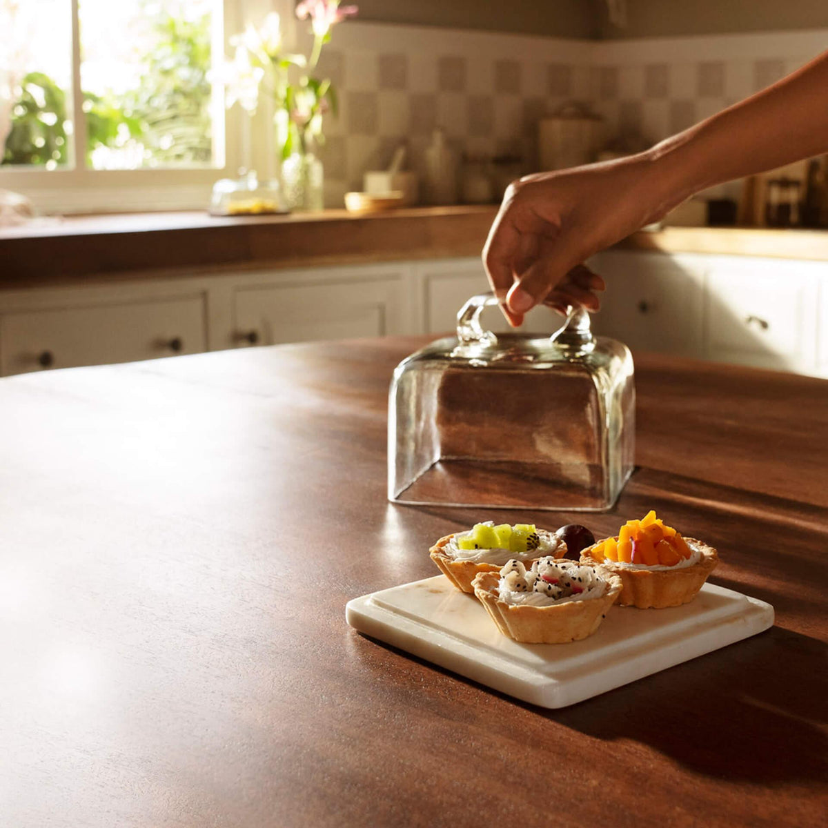 Glass Cloche With Marble Base Square Tray| Roots Furniture