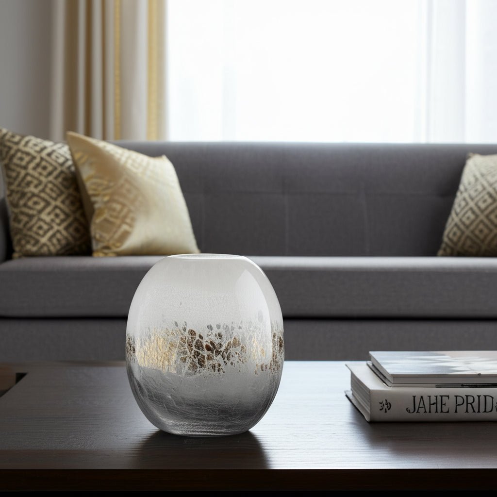 GLASS, 11" CRACKLE VASE, MULTI Vases and Jars| Sagebrook Home
