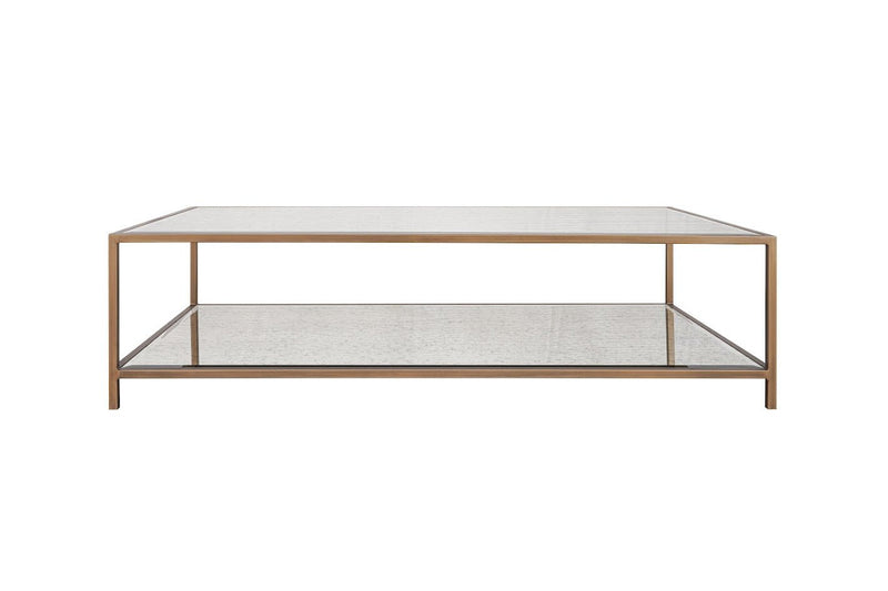 Glass Elegance Gold Coffe table - Al Rugaib Furniture