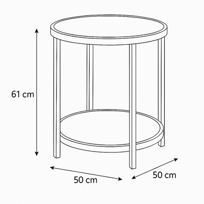 Glass Elegance Round Side table - Al Rugaib Furniture