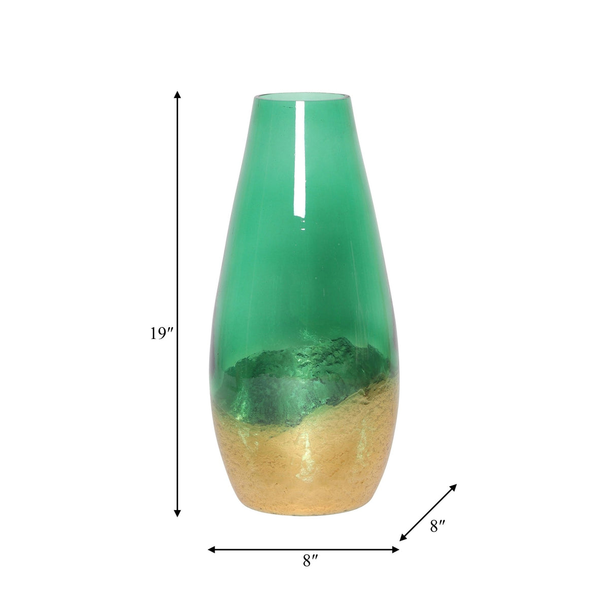 GLASS, GOLD DIPPED VASE, GREEN Vases and Jars| Sagebrook Home