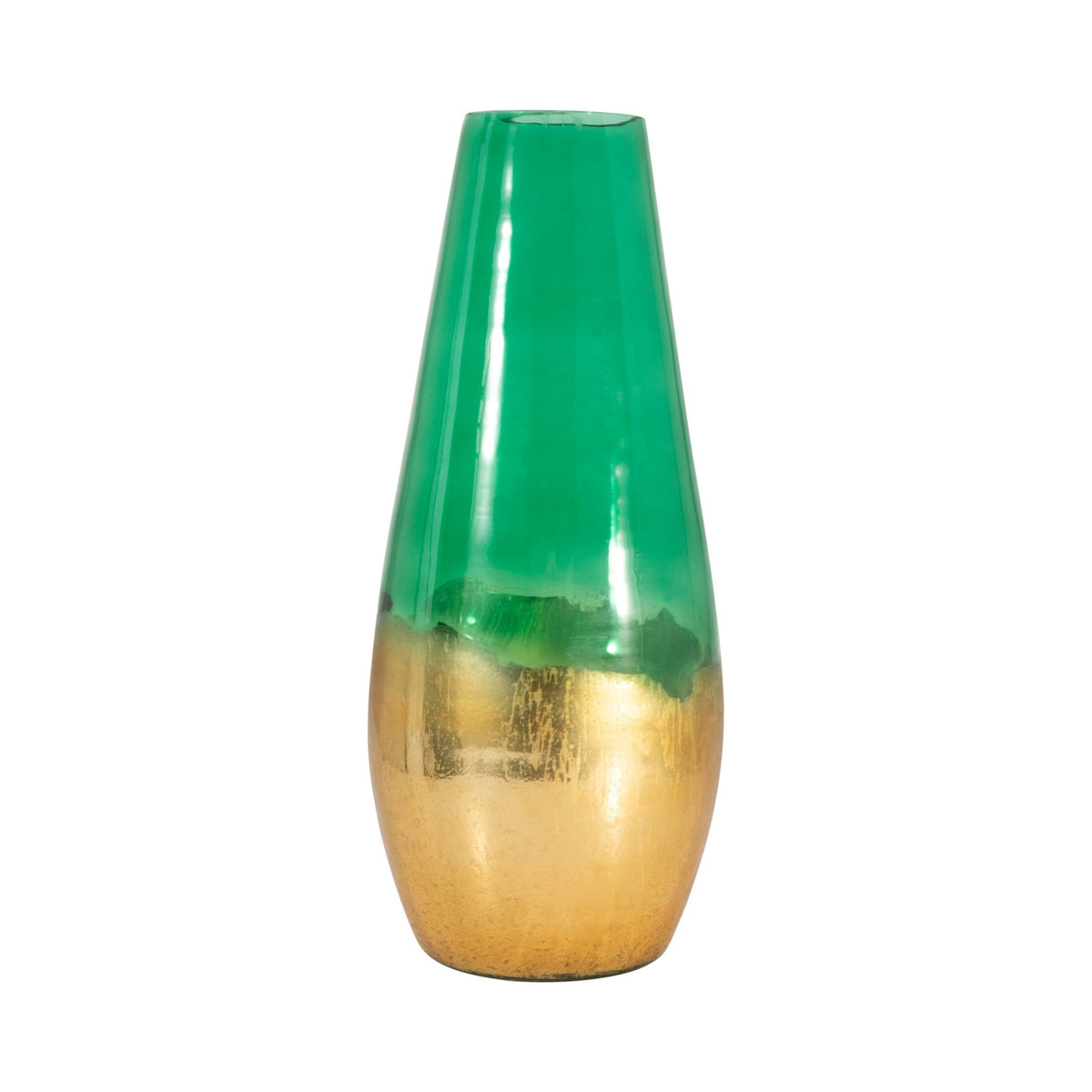 GLASS, GOLD DIPPED VASE, GREEN Vases and Jars| Sagebrook Home