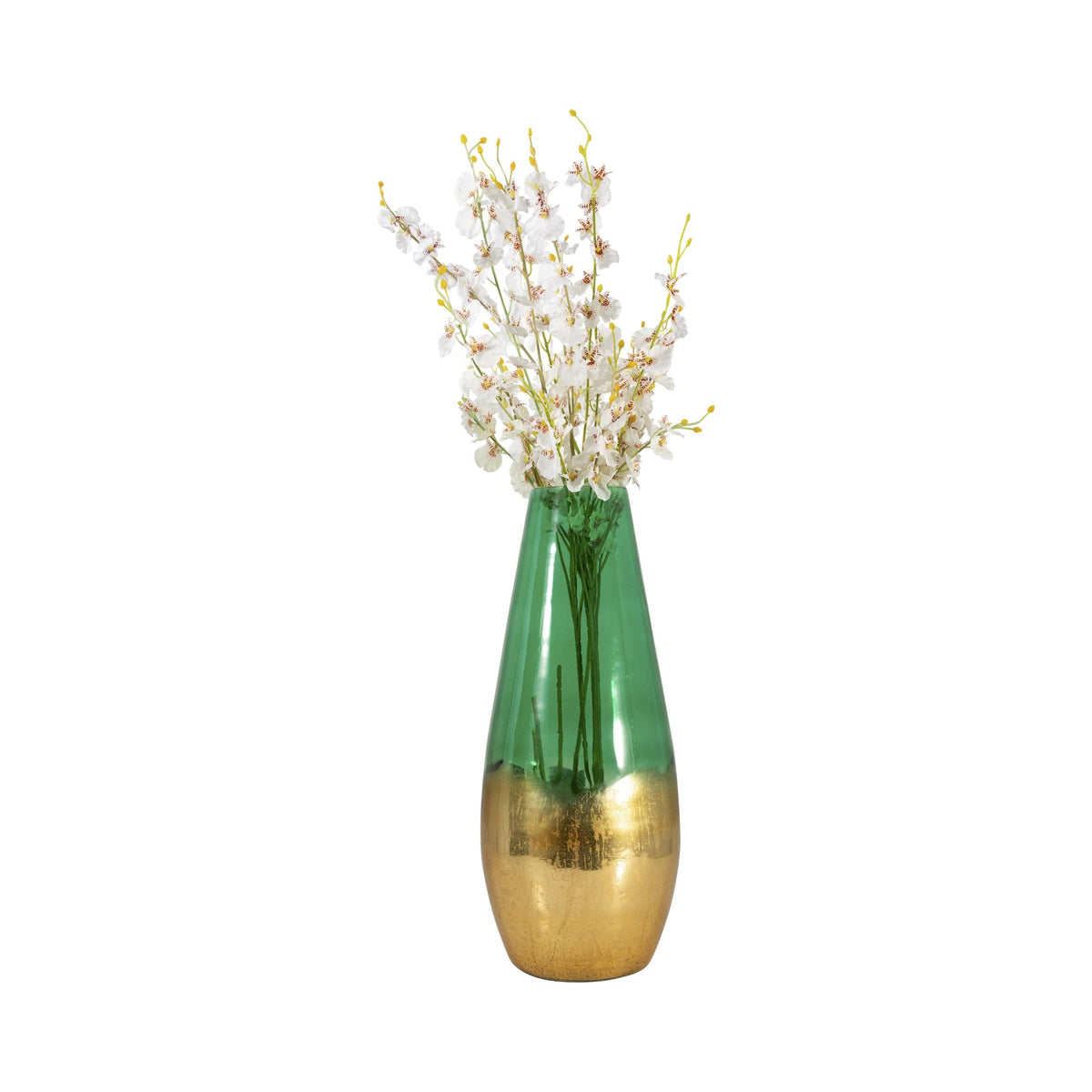 GLASS, GOLD DIPPED VASE, GREEN Vases and Jars| Sagebrook Home