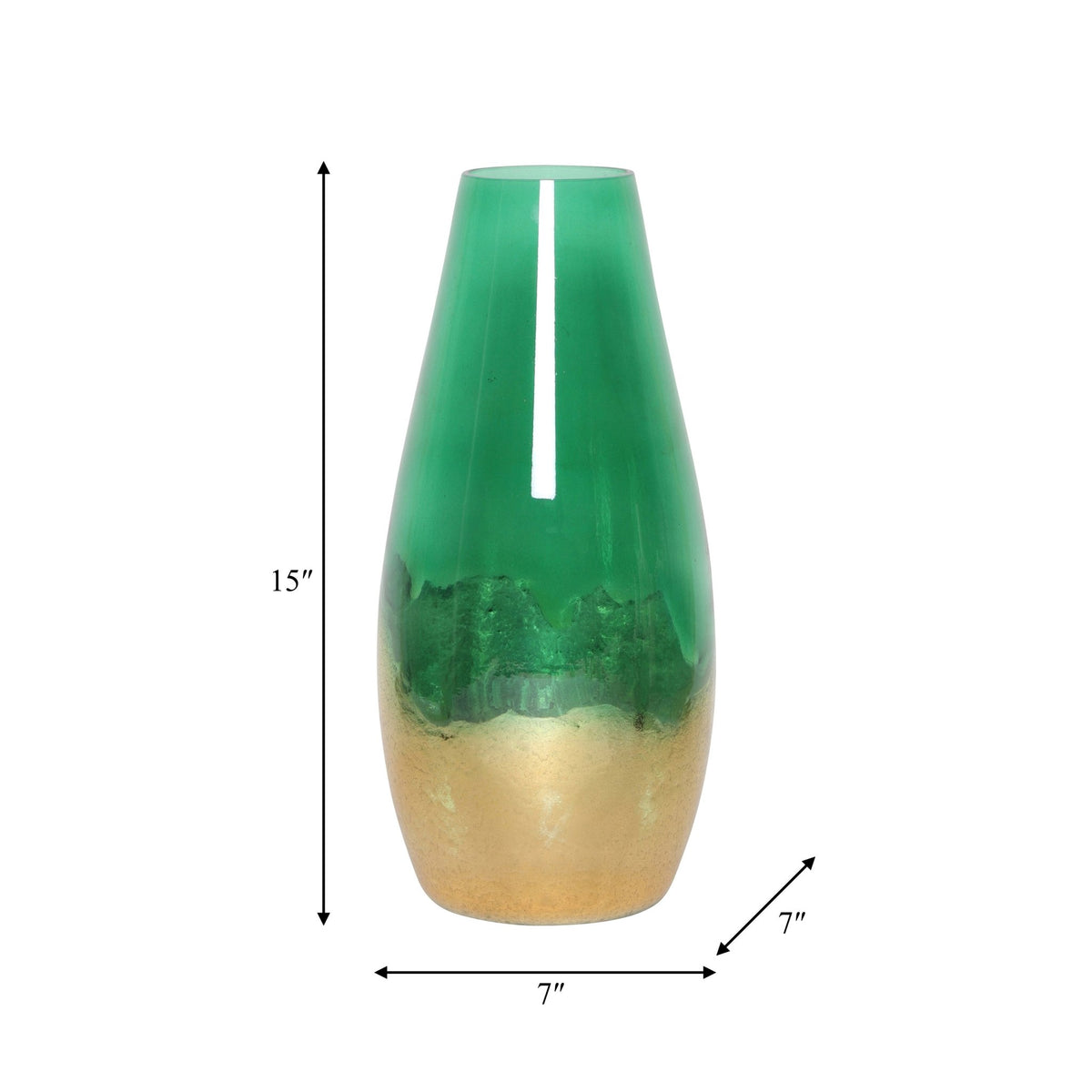 GLASS, GOLD DIPPED VASE, GREEN Vases and Jars| Sagebrook Home