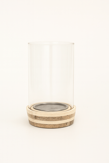 GLASS HURRICANE W/WDN BASE