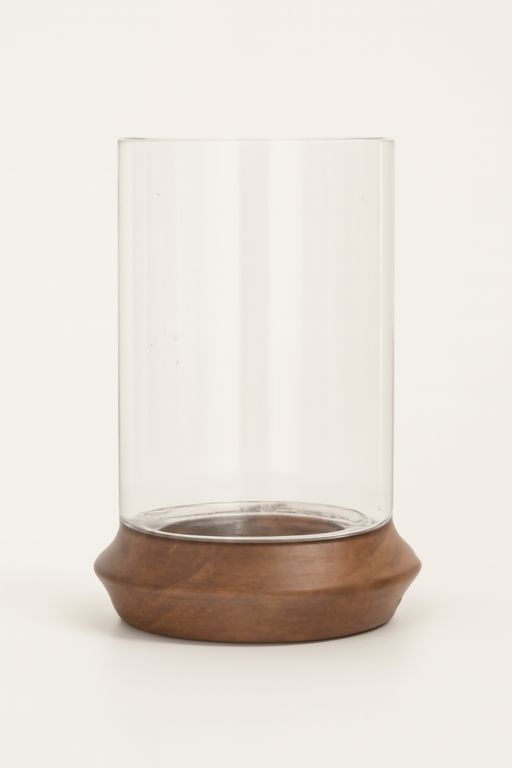 GLASS HURRICANE W/WDN BASE Tray| Roots Furniture