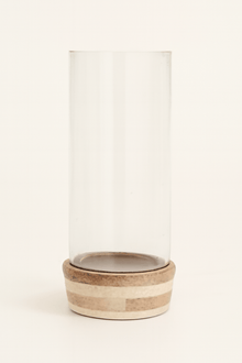 GLASS HURRICANE W/WDN BASE